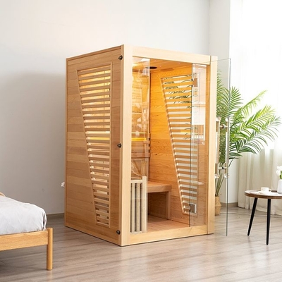 Phòng xông hơi ướt truyền thống trong nhà bằng gỗ tuyết tùng đỏ cho 2 người