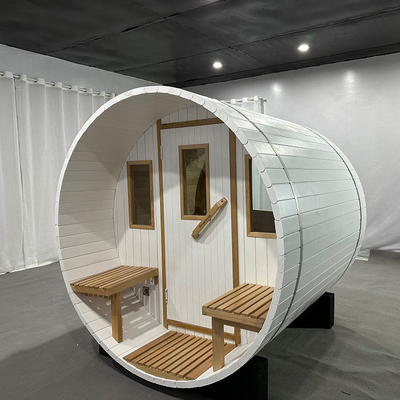 White Garden Ngoài trời Phòng xông hơi thùng gỗ 4 người Thiết kế mới