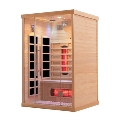 1750W Red Cedar 2 Person LED Light Sauna với màu gỗ