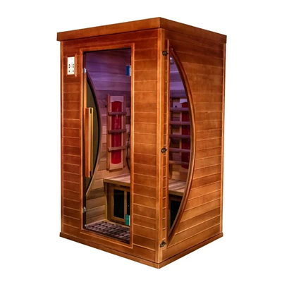 Sauna hồng ngoại xa bằng kính thọ trong suốt với đèn LED và tấm carbon đầy đủ quang phổ