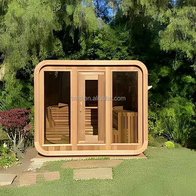 Cedar Wood Bluetooth Sauna khô ngoài trời với nội thất hemlock