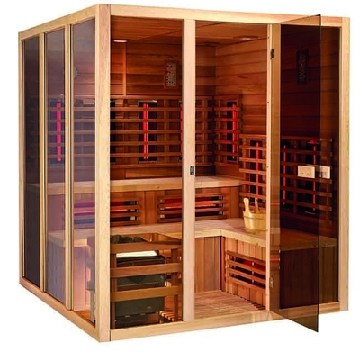 Phòng xông hơi khô spa hồng ngoại bằng gỗ Hemlock rắn 6KW cho 5 người