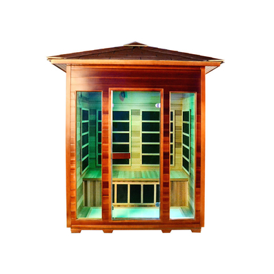 Phòng xông hơi khô ngoài trời hồng ngoại xa Red Cedar Phòng tấm carbon 4 người