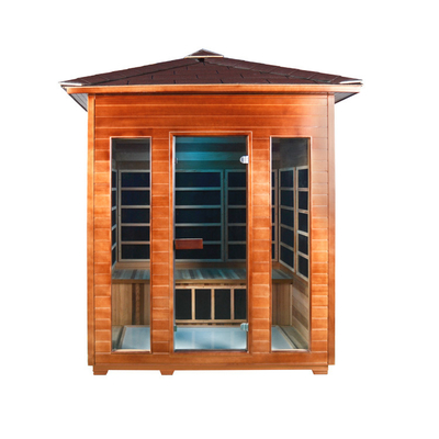 Phòng xông hơi khô ngoài trời hồng ngoại xa Red Cedar Phòng tấm carbon 4 người