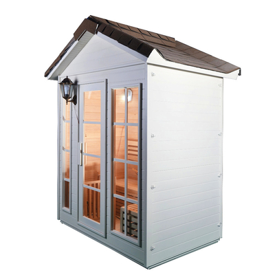 Phòng xông hơi khô bằng gỗ rắn tuyết tùng đỏ cho 1 người với bếp 6KW