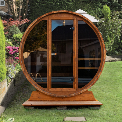Phòng xông hơi ngoài trời bằng kính tối màu đỏ Cedar cho 6 người
