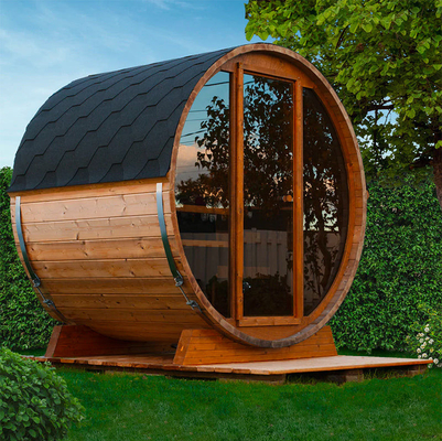 Phòng xông hơi ngoài trời bằng kính tối màu đỏ Cedar cho 6 người