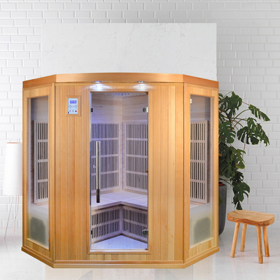 Thiết kế góc Nhà cho 3 - 4 người Phòng xông hơi hồng ngoại xa trong nhà bằng gỗ với EMF thấp