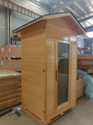 Phòng xông hơi khô ngoài trời bằng gỗ rắn hiện đại cho 1 người
