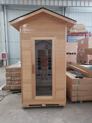 Phòng xông hơi khô ngoài trời bằng gỗ rắn hiện đại cho 1 người