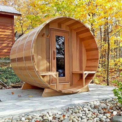 OEM Solid Wood Red Cedar Phòng tắm hơi thùng ngoài trời cho sân sau