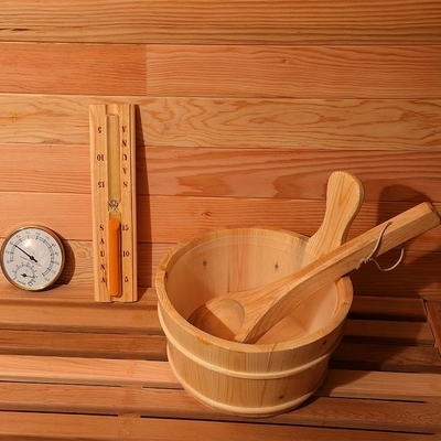 Máy sưởi điện bằng gỗ tuyết tùng đỏ trong suốt Hơi nước ướt Nhìn toàn cảnh Phòng xông hơi khô ngoài trời