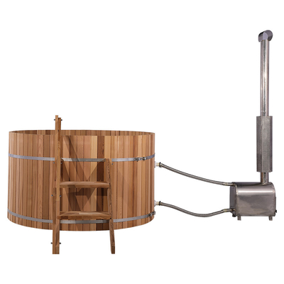 3-4 Người Ngoài Trời Gỗ Tuyết Tùng Đỏ Thông Thermowood Bằng Gỗ Gỗ Đốt Bồn Tắm Nước Nóng Với Bếp Đốt Gỗ Bên Ngoài