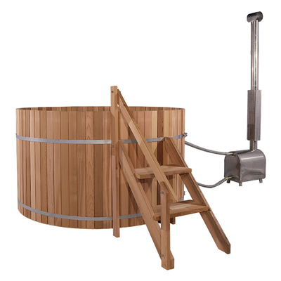 3-4 Người Ngoài Trời Gỗ Tuyết Tùng Đỏ Thông Thermowood Bằng Gỗ Gỗ Đốt Bồn Tắm Nước Nóng Với Bếp Đốt Gỗ Bên Ngoài