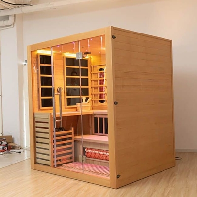 Phòng xông hơi khô bằng tia hồng ngoại kết hợp trong nhà bằng gỗ rắn Hemlock 4 người
