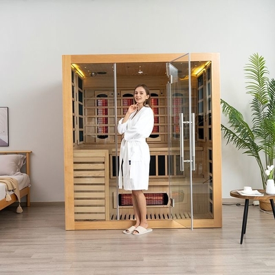 Phòng xông hơi khô bằng tia hồng ngoại kết hợp trong nhà bằng gỗ rắn Hemlock 4 người