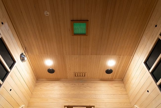 Smatmak 1350W Sauna hồng ngoại xa LED Sauna năng lượng màu gỗ với kính thấm thông minh