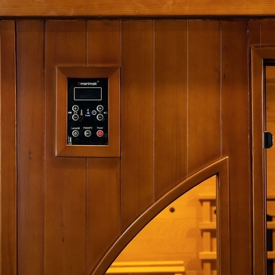 Sauna hồng ngoại xa bằng kính thọ trong suốt với đèn LED và tấm carbon đầy đủ quang phổ