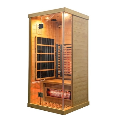 Luxury Solid Wood Canada Hemlock 1 người Phòng xông hơi hồng ngoại tại nhà Bằng gỗ nhỏ
