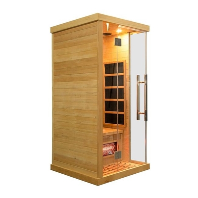 Luxury Solid Wood Canada Hemlock 1 người Phòng xông hơi hồng ngoại tại nhà Bằng gỗ nhỏ