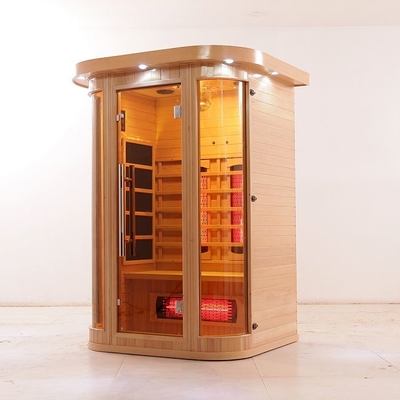 Deluxe Solid Wood Full Spectrum And Carbon Heater Phòng xông hơi hồng ngoại 2 người trong nhà