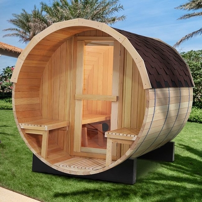 Phòng xông hơi khô ngoài trời bằng gỗ rắn truyền thống lớn với bếp 6KW