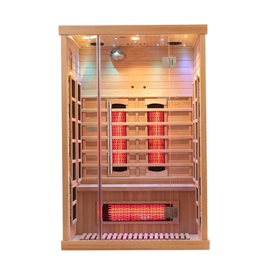 Phòng xông hơi hồng ngoại xa bằng gỗ Hemlock kỹ thuật số với khoảng thời gian 0-60 phút