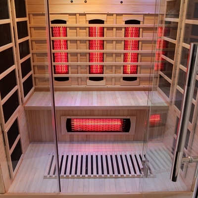 Sauna hồng ngoại xa với bảng điều khiển và đèn LED