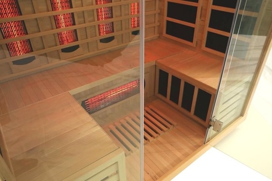 Sauna hồng ngoại xa với bảng điều khiển và đèn LED