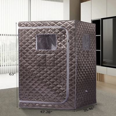 Xám Full Size Sauna hơi nước di động Nhà spa Sauna với dung lượng nước 4L
