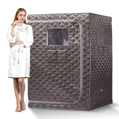 Xám Full Size Sauna hơi nước di động Nhà spa Sauna với dung lượng nước 4L