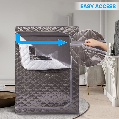 Xám Full Size Sauna hơi nước di động Nhà spa Sauna với dung lượng nước 4L