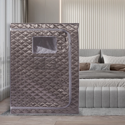 Xám Full Size Sauna hơi nước di động Nhà spa Sauna với dung lượng nước 4L