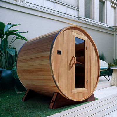 Canadian Pine Wood Outdoor Barrel Phòng tắm hơi nước truyền thống 6000W