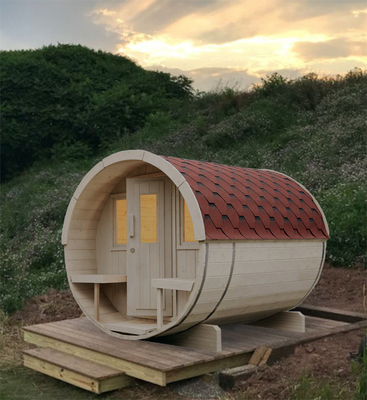 Solid Wood Hemlock Cedar Outdoor Barrel Sauna ẩm ướt hơi nước phòng tắm truyền thống