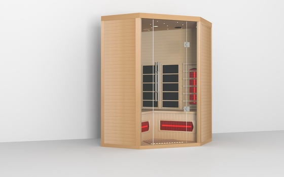 Thú gỗ góc trong nhà phòng tắm hơi hồng ngoại Hemlock Vật liệu cây bá tùng đỏ