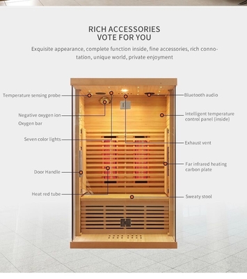 Carbon Fiber Heater Hemlock Sauna hồng ngoại xa 2 người