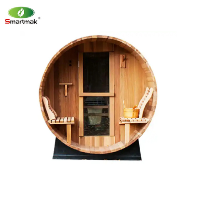 Canadian Red Cedar Wood Sauna ngoài trời Sauna thùng hơi nước với bếp gỗ