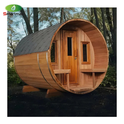 Phòng phòng tắm sauna ngoài trời bằng thùng gỗ