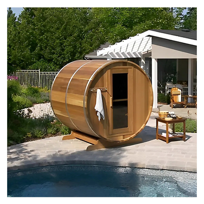 Modern Outdoor Waterproof Solid Wood Sauna 2 - 6 người lò sưởi ấm Sauna thùng