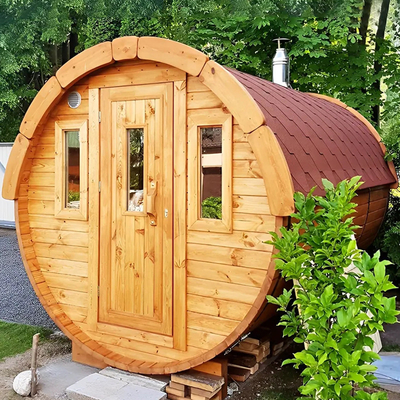 Sauna ngoài trời Cedar Thùng bếp đốt gỗ Sauna hơi nước khô cho 6 người