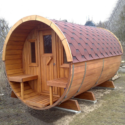Sauna ngoài trời Cedar Thùng bếp đốt gỗ Sauna hơi nước khô cho 6 người