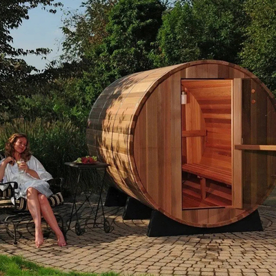 Sauna ngoài trời Cedar Thùng bếp đốt gỗ Sauna hơi nước khô cho 6 người