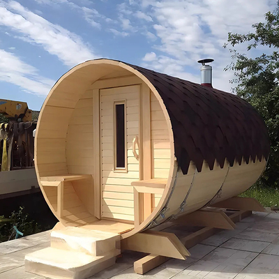 Canadian Wood Hemlock / Red Cedar Barrel phòng tắm hơi nước truyền thống cho ngoài trời