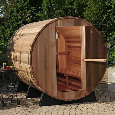 Canadian Wood Hemlock / Red Cedar Barrel phòng tắm hơi nước truyền thống cho ngoài trời