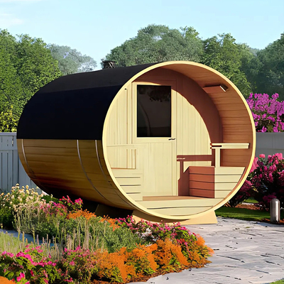 Cedar Wood Outdoor Barrel Saunas hơi nước với bếp đốt gỗ