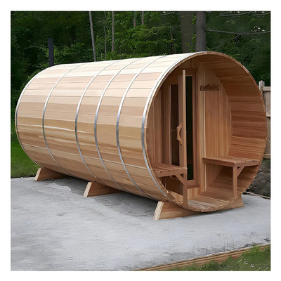 Cedar Wood Outdoor Barrel Saunas hơi nước với bếp đốt gỗ