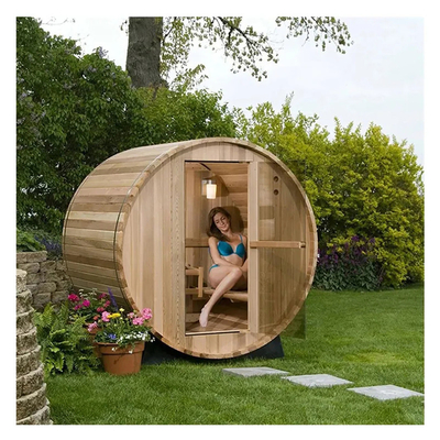 Cedar Wood Outdoor Barrel Saunas hơi nước với bếp đốt gỗ