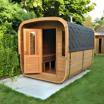 Sauna khô ngoài trời Cedar để thư giãn và sức khỏe 5-6 người với dịch vụ cài đặt thông gió điều chỉnh