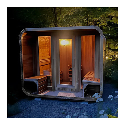 Sauna khô ngoài trời Cedar để thư giãn và sức khỏe 5-6 người với dịch vụ cài đặt thông gió điều chỉnh